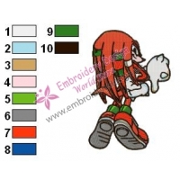 Knuckle The Echidna Embroidery Design 01
